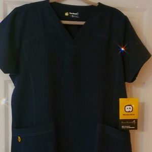 25% weekend sale wonderwink navy blue scrub top Large